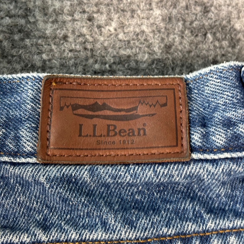 LL Bean Mens Double L Fleece Lined Jeans Denim Relaxed Fit Straight Leg 40x30 - Picture 8 of 10